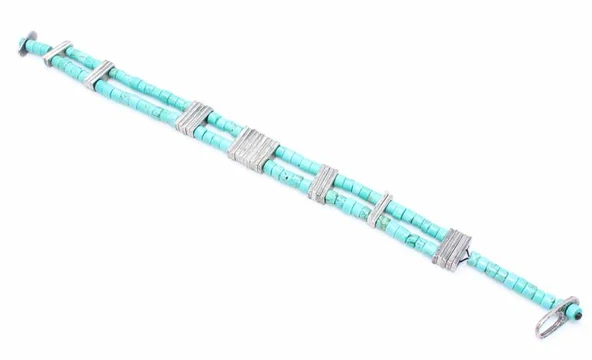 925 Ayar Gümüş Firuze Taş Bileklik ürün görseli 1