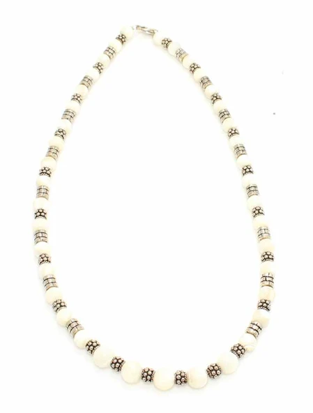 925 Ayar Gümüş Beyaz Taşlı Güverse Toplu Kolye ürün görseli