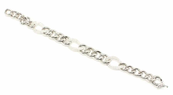 925 Ayar Gümüş İçi Boş Taşlı Bileklik - Resim 3