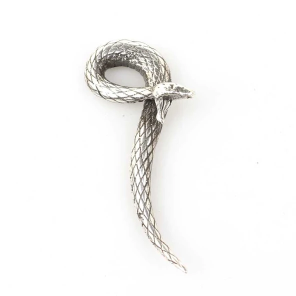 925 Ayar Gümüş Yılan Kolye Ucu - Resim 4