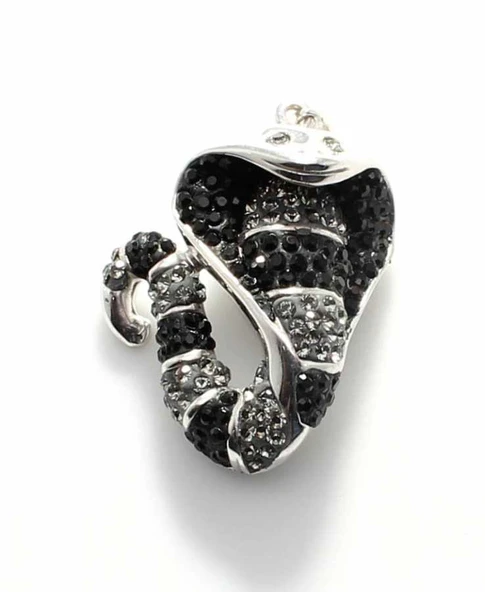 925 Ayar Gümüş Kobra Kolye Ucu - Resim 2