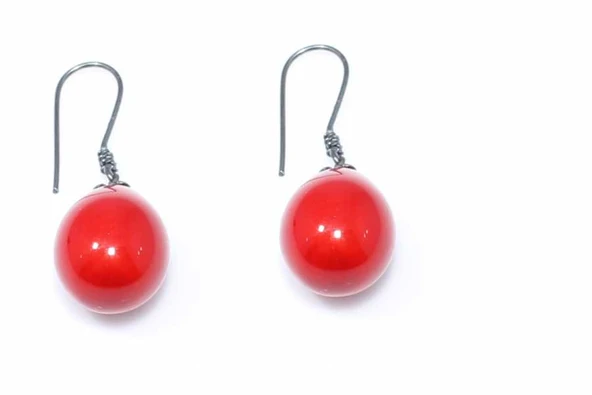 Mercan Taşlı 925 Ayar Gümüş Küpe ürün görseli 1