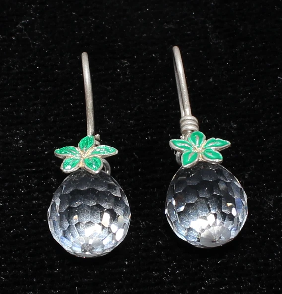 925 Ayar Gümüş Swarovski Taşlı Küpe ürün görseli