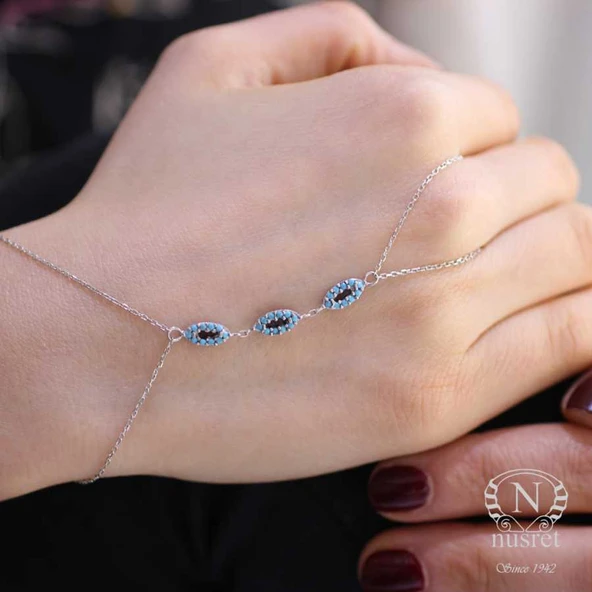 925 Ayar Gümüş Üçlü Badem Şahmeran - Resim 3