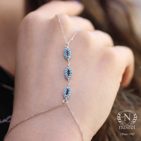 925 Ayar Gümüş Üçlü Badem Şahmeran - Resim 4