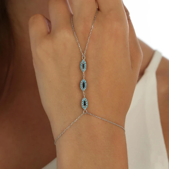 925 Ayar Gümüş Üçlü Badem Şahmeran ürün görseli