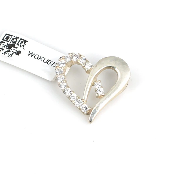 925 Ayar Gümüş Kalp Modeli Yarı Taşlı Kolye Ucu ürün görseli