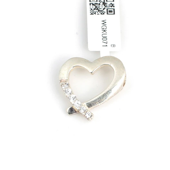 925 Ayar Gümüş Birleşen Kalp Modeli Taşlı Kolye Ucu ürün görseli