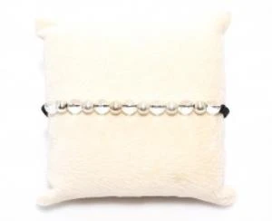 Şeffaf Taşlı ve Gümüş Toplu İpli Bileklik - Resim 5