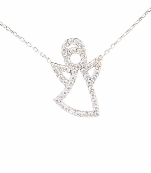 925 Ayar Gümüş Büyük Melek Kolye - Resim 2