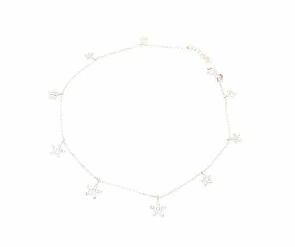 925 Ayar Gümüş 2 Boy Yıldız Halhal ürün görseli