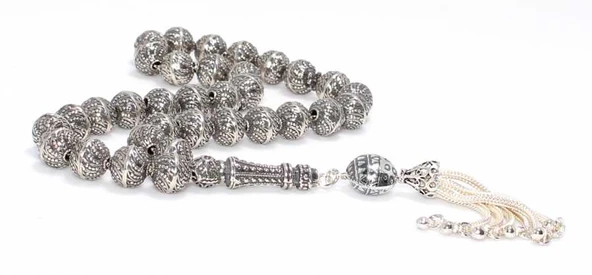 925 Ayar Gümüş Helezonik Top Tesbih ürün görseli 1