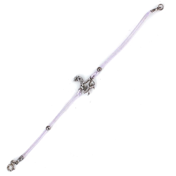 Kalpli Dansçı Kız Modeli Mor İpli Bileklik - Resim 3