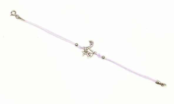 Kalpli Dansçı Kız Modeli Mor İpli Bileklik - Resim 4