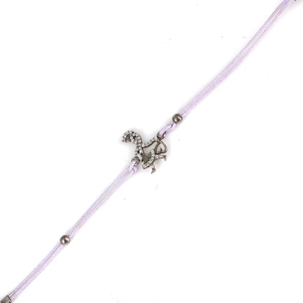 Kalpli Dansçı Kız Modeli Mor İpli Bileklik - Resim 2