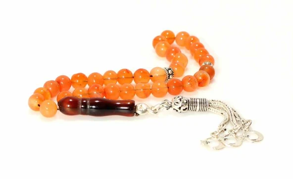 Akik Doğaltaşlı Tesbih ve Ay Yıldız Püskül - Resim 4