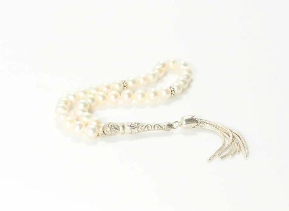 Küre Kesim İnci Doğaltaşlı Tesbih, Desenli İmame ürün görseli 1