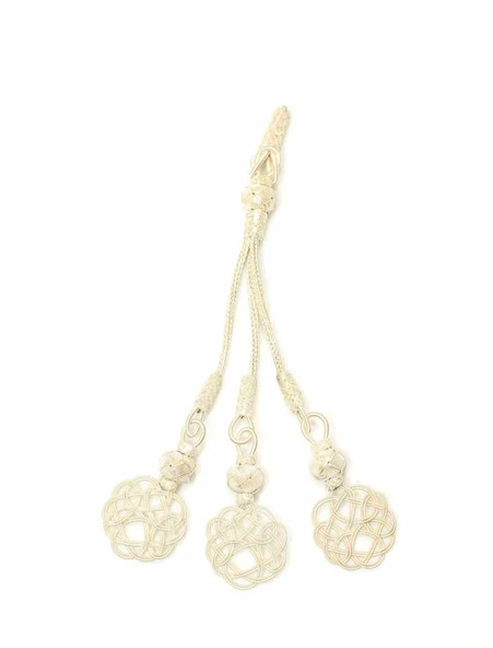 999 Ayar Elişi Örgü Kazaz Püskül, Beyaz ürün görseli