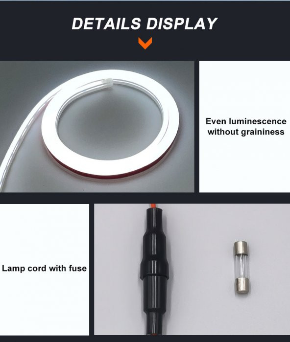 Kaput altı kayar gündüz ledi kayar sinyalli ışık ayarlı 1.50cm kesilebilir / LAAM440 - 2