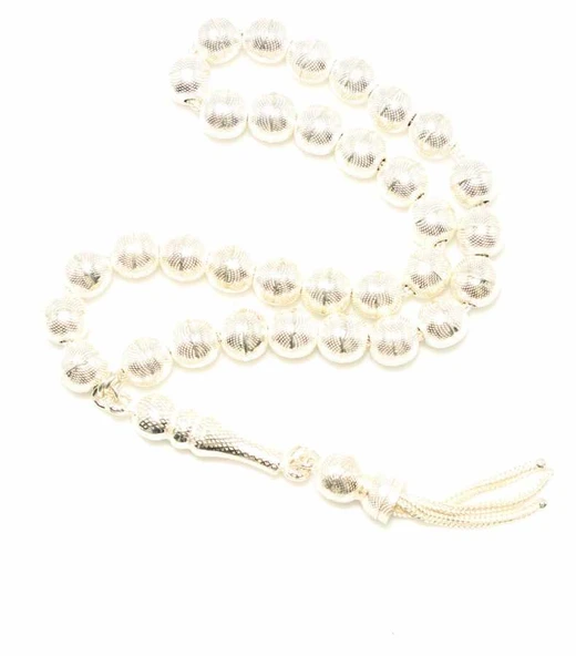 925 Ayar Gümüş 0,8 cm Toplardan Tesbih - Resim 2