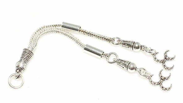 925 Ayar Gümüş 3 Hilal 2'li Püskül - Resim 2