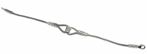 999 Ayar Gümüş El Örmesi Kazaziye Bileklik, Oksitli - Resim 2