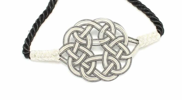 999 Ayar Beyaz Aşk Düğümü Asansörlü Kazaz Bileklik - Resim 3