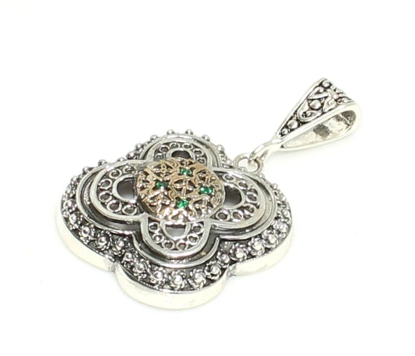 Konstantinapol Model Yeşil Taşlı Kolye Ucu ürün görseli