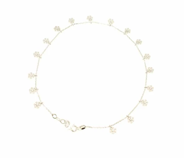 925 Ayar Gümüş Kar tanesi Halhal ürün görseli