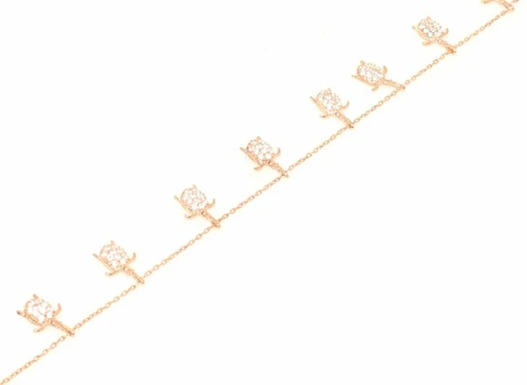 925 Ayar Gümüş Kaplumbağa Halhal - Resim 7