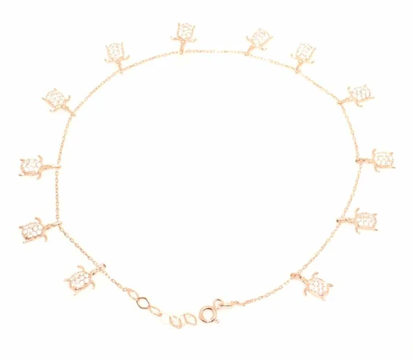 925 Ayar Gümüş Kaplumbağa Halhal - Resim 5