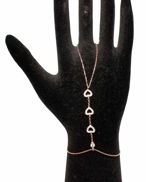 925 Ayar Gümüş Kalp Modeli Şahmeran, Pembe - Beyaz Taş ürün görseli