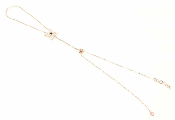 925 Ayar Rose Gümüş Dörtgen Mekik Modeli Şahmeran - Resim 6