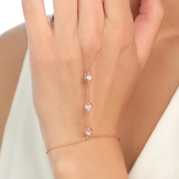 925 Ayar Rose Gümüş Taşlı Şahmeran ürün görseli