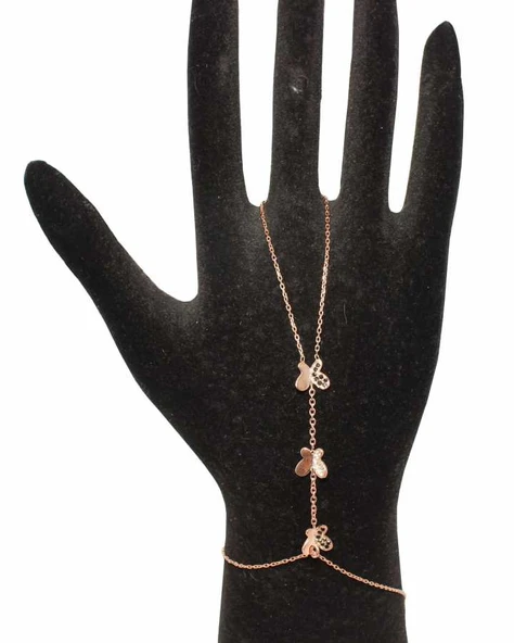 925 Ayar Rose Gümüş 3 Parça Kelebek Modeli Şahmeran ürün görseli