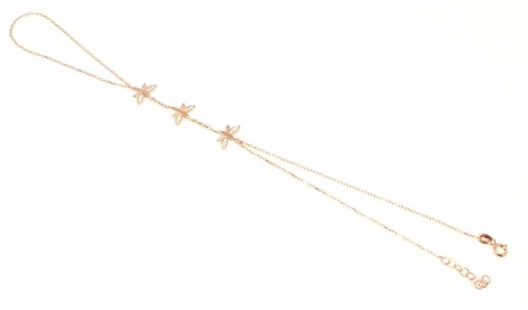 925 Ayar Rose Gümüş 3 Parça Yusufçuk Modeli Şahmeran Bileklik - Resim 2