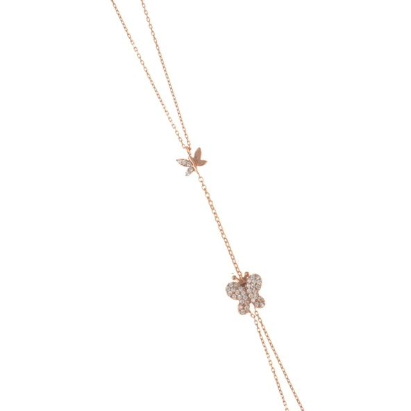 925 Ayar Gümüş Kelebek ve Yusufçuk Modeli Şahmeran, Pembe - Resim 2