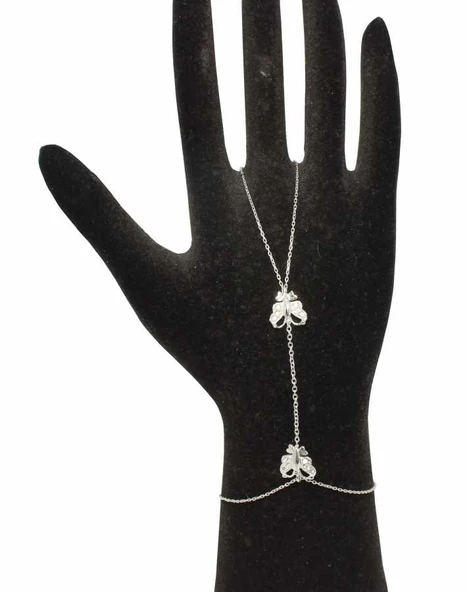 925 Ayar Gümüş  2 Parça Kelebek Modeli Şahmeran, Beyaz ürün görseli