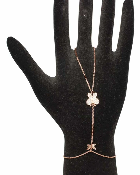 925 Ayar Gümüş Kelebek ve Yusufçuk Modeli Şahmeran, Pembe - Resim 3