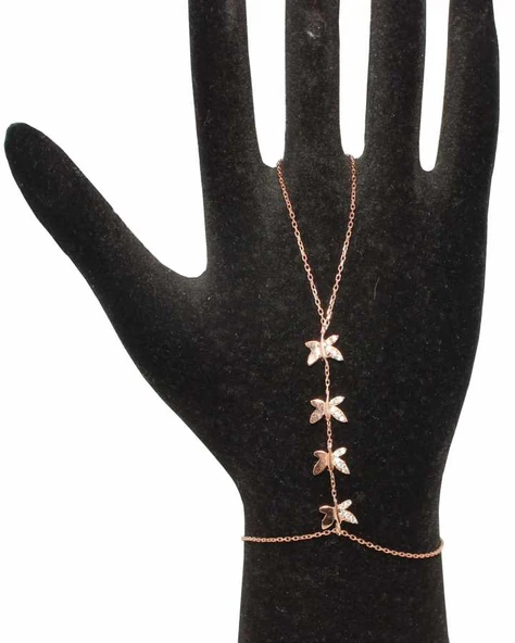 925 Ayar Gümüş 4 Parça Minik Kelebek Modeli Şahmeran, Pembe ürün görseli