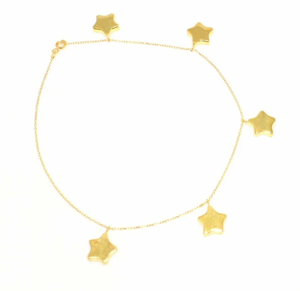 925 Ayar Gümüş Sarı Renkli Halhal ürün görseli