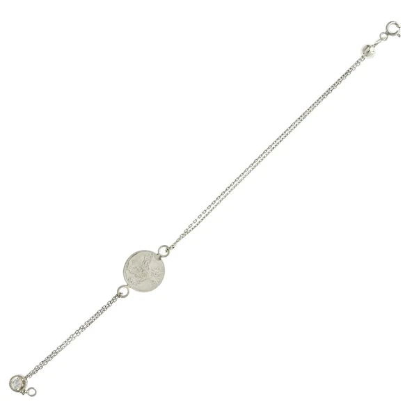 925 Ayar Gümüş Paralı Bileklik - Resim 2