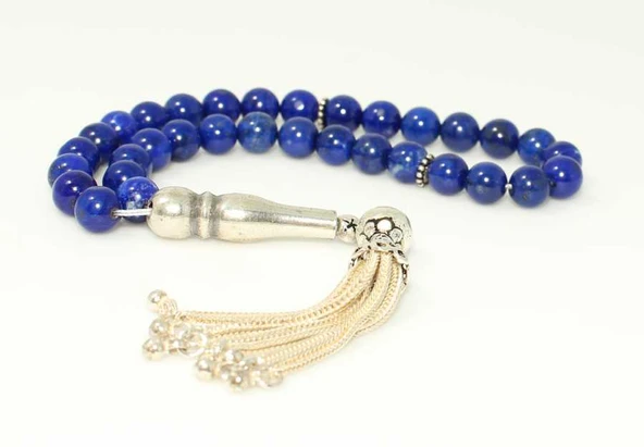 Küre Kesim Lapis Doğaltaş Gümüş Tesbih ürün görseli 1