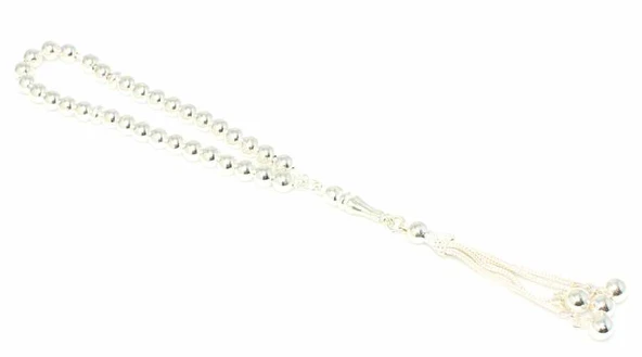 925 Ayar Gümüş 6 mm Top Tesbih - Resim 3