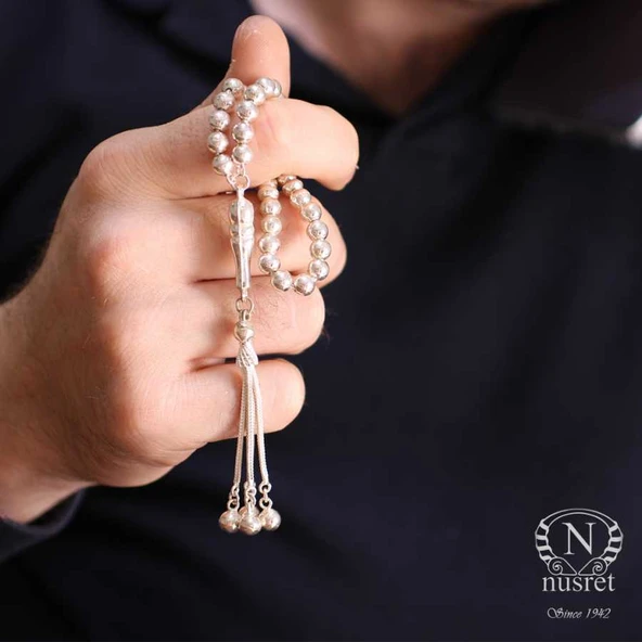 925 Ayar Gümüş 6 mm Top Tesbih ürün görseli