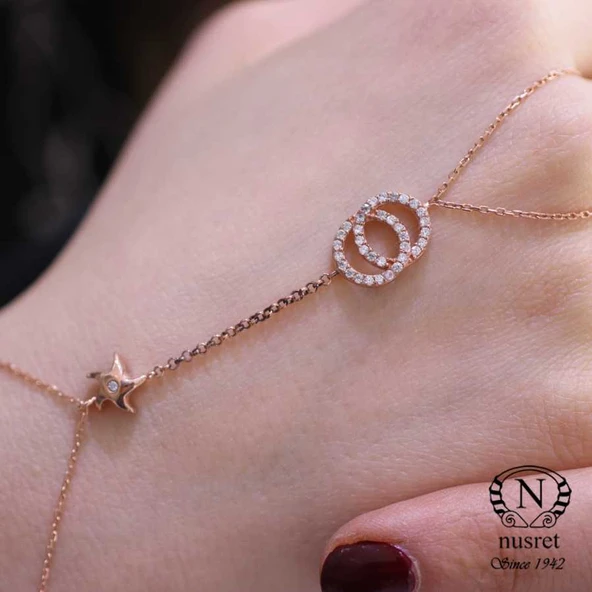 925 Ayar Gümüş Halka Yıldız Taşlı Şahmeran ürün görseli