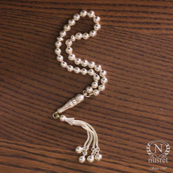 925 Ayar Gümüş 6 mm Top Tesbih - Resim 2