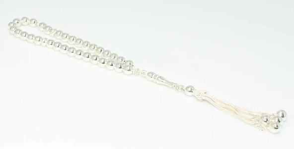 925 Ayar Gümüş 6 mm Top Tesbih - Resim 4