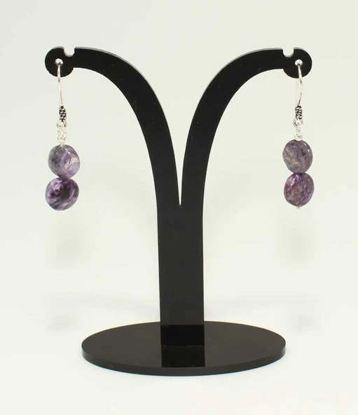 925 Ayar Gümüş Ametist Küpe - Resim 5