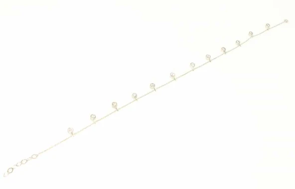 925 Ayar Gümüş Taşlı Halhal - Resim 2